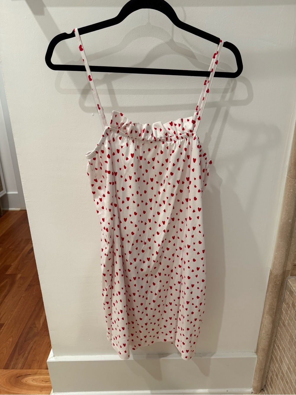 Lake Ruffle Nightgown Mini Red Hearts